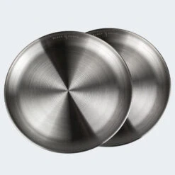 Assiette Plate De Camping | Diamètre Env. 23 Cm | Acier Inox | 2 Assiettes -Plein Air Camping Magasin assiette plate de camping diametre env 23 cm acier inox 2 assiettes 3