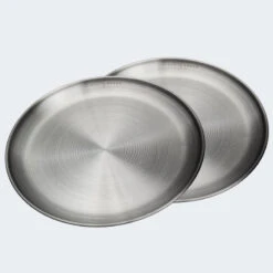 Assiette Plate De Camping | Diamètre Env. 23 Cm | Acier Inox | 2 Assiettes -Plein Air Camping Magasin assiette plate de camping diametre env 23 cm acier inox 2 assiettes 4
