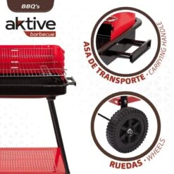Barbecue Portable Au Charbon De Bois Pour 4 Niveaux Aktive -Plein Air Camping Magasin barbecue portable au charbon de bois pour 4 niveaux aktive 2