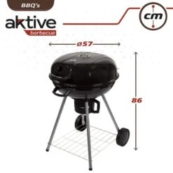Barbecue Portable Rond Au Charbon De Bois Avec Couvercle Aktive -Plein Air Camping Magasin barbecue portable rond au charbon de bois avec couvercle aktive 6