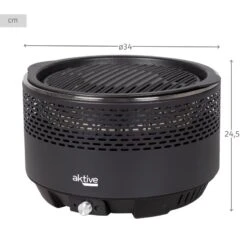 Barbecue Rond Noir Sans Fumée 2 En 1 Ø34 Cm Aktive -Plein Air Camping Magasin barbecue rond noir sans fumee 2 en 1 o34 cm aktive 3