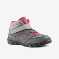 Quechua Chaussures De Randonnée Enfant Avec Scratch MH100 Mid Grise Rose Du 24 AU 34