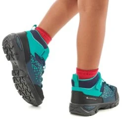 Quechua Chaussures Imperméables De Randonnée - MH120 MID Turquoises - Enfant 28 AU 34 -Plein Air Camping Magasin chaussures impermeables de randonnee mh120 mid turquoises enfant 28 au 34 4