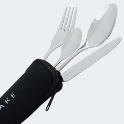 Couverts De Camping Set | Fourchette, Couteau, 2 Cuillères | Incl. Sac | Acier -Plein Air Camping Magasin couverts de camping set fourchette couteau 2 cuilleres incl sac acier 3