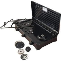 MPM Cuisinière à Gaz Portable Pour Le Camping Avec 3 Feux Couvercle Smile -Plein Air Camping Magasin cuisiniere a gaz portable pour le camping avec 3 feux couvercle smile 6