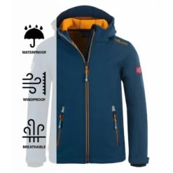 TROLLKIDS Enfants Trollfjord Veste Bleu/jaune D'or -Plein Air Camping Magasin enfants trollfjord veste bleujaune dor 2