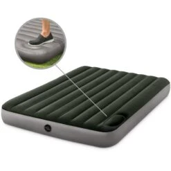 Matelas Gonflable - Intex Downy -2 Personnes - 152x203x25 Cm (BxLxH) -Plein Air Camping Magasin matelas gonflable intex downy 2 personnes 152x203x25 cm bxlxh 4