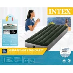 Matelas Gonflable - Intex Prestige Downy -1 Personne - 76x191x25 Cm (BxLxH) -Plein Air Camping Magasin matelas gonflable intex prestige downy 1 personne 76x191x25 cm bxlxh 4