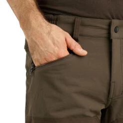 PANTALON Chasse RENFORT MARRON TEMPS SEC 500 -Plein Air Camping Magasin pantalon chasse renfort marron temps sec 500 5
