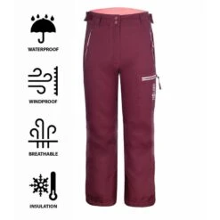 TROLLKIDS Pantalon De Ski Enfant Hallingdal Imperméable Et Respirant Rouge/rose Antique -Plein Air Camping Magasin pantalon de ski enfant hallingdal impermeable et respirant rougerose antique 2