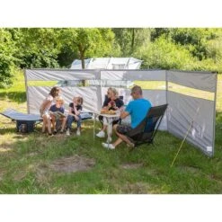 Paravent De Camping Bora - Brise-Vue - 4,5 X 1,4 M - Résistant Au Vent - Gris -Plein Air Camping Magasin paravent de camping bora brise vue 45 x 14 m resistant au vent gris 2