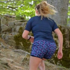 Short Course à Pied Femme Bleu Floral Ecoresponsable -Plein Air Camping Magasin short course a pied femme bleu floral ecoresponsable 4