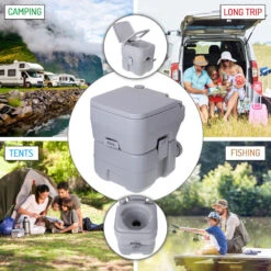 Toilette Portable 20L Pour Camping-Car, WC Avec Chasse D'Eau 13L Camry -Plein Air Camping Magasin toilette portable 20l pour camping car wc avec chasse deau 13l camry 2