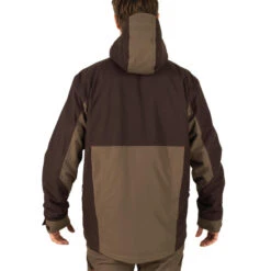 VESTE CHASSE IMPERMEABLE RENFORT MARRON 500 -Plein Air Camping Magasin veste chasse impermeable renfort marron 500 3