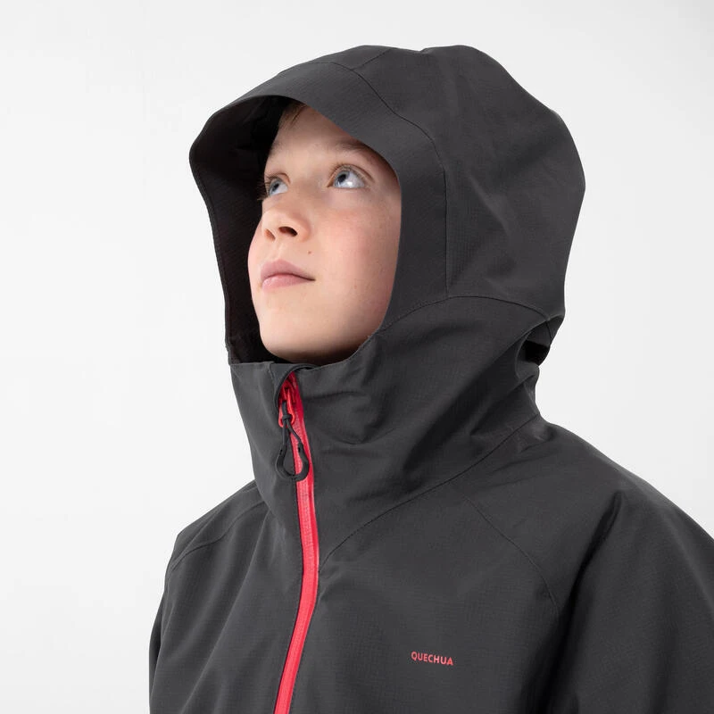 Quechua Veste Imperméable De Randonnée - MH550 Noire - Enfant 4 Quechua Veste Imperméable De Randonnée - MH550 Noire - Enfant – Image 4